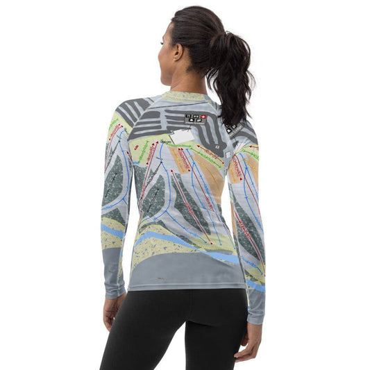 Paoli Peaks, Indiana Ski Trail Map Women's Base Layer Top - Powderaddicts