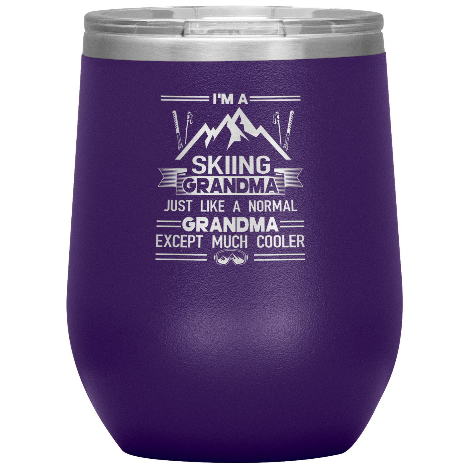 I'm A Skiing Grandma Wine 12oz Tumbler - Powderaddicts