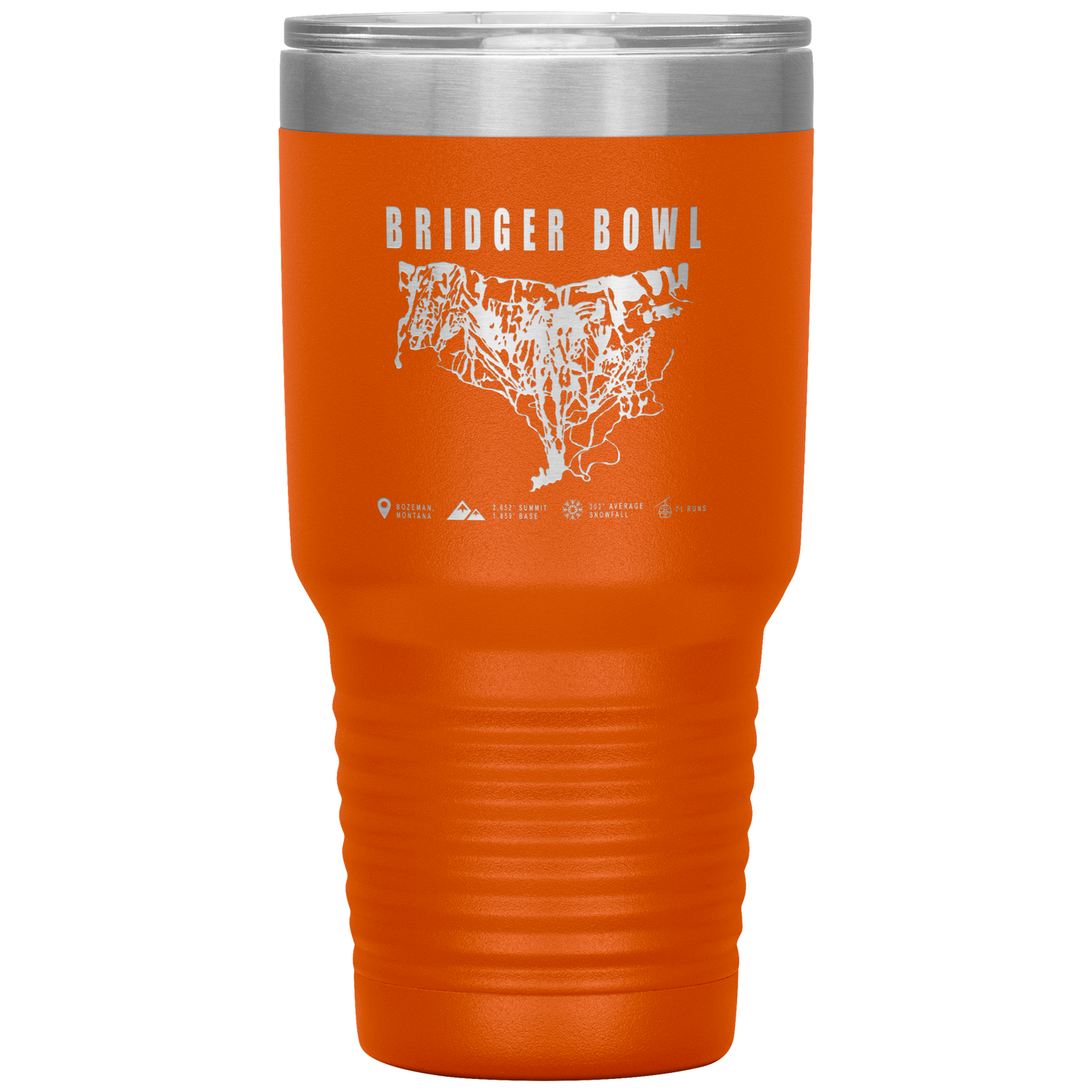 Bridger Bowl Montana Ski Trail Map 30oz Tumbler - Powderaddicts