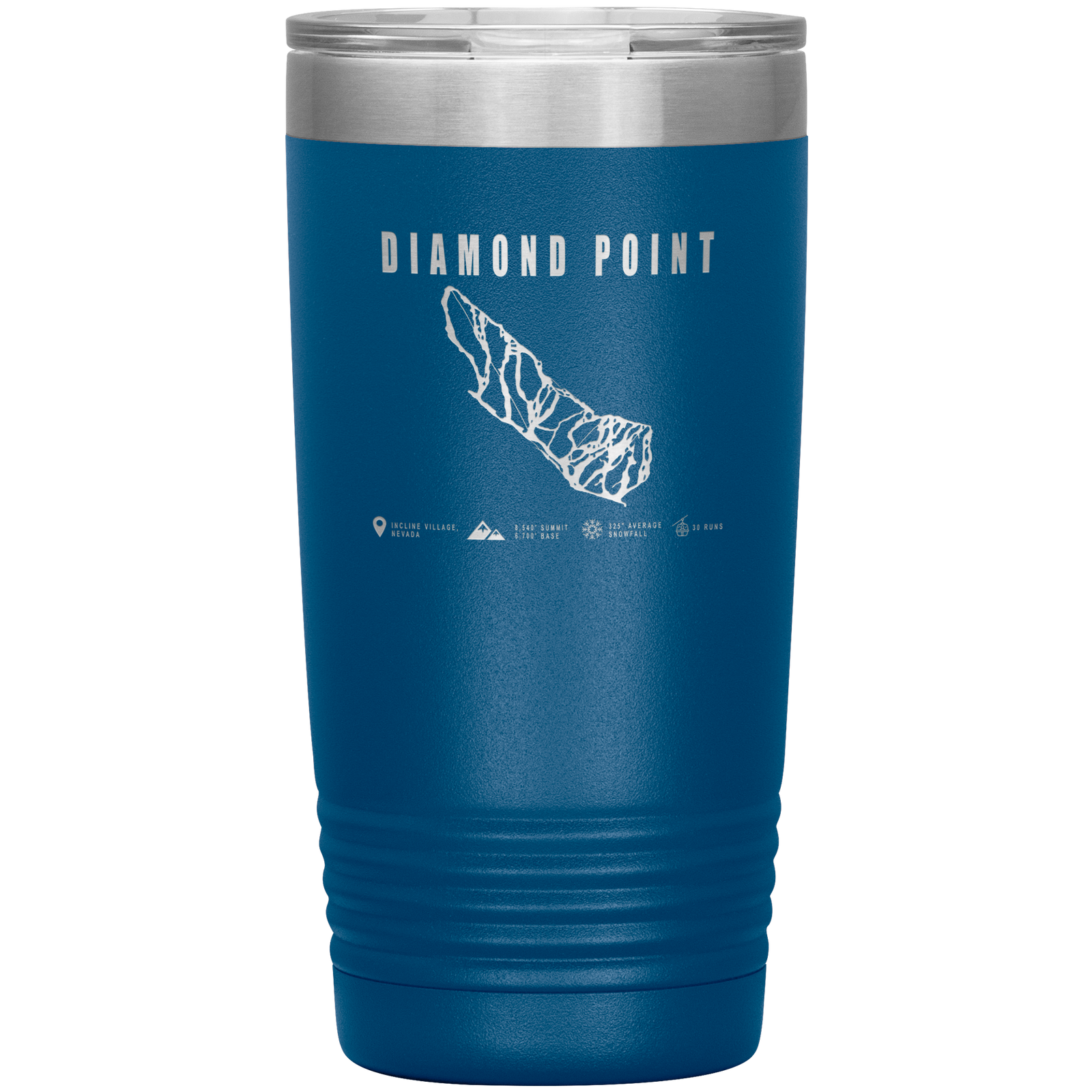 Diamond Point, Nevada Ski Trail Map 20oz Tumbler - Powderaddicts