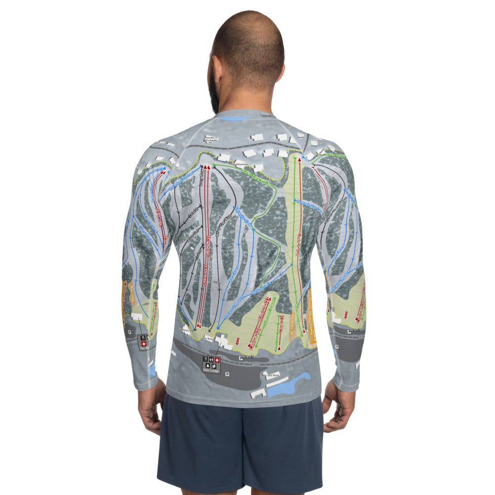 Peek'n Peak, New York Ski Trail Map Men's Base Layer Top - Powderaddicts
