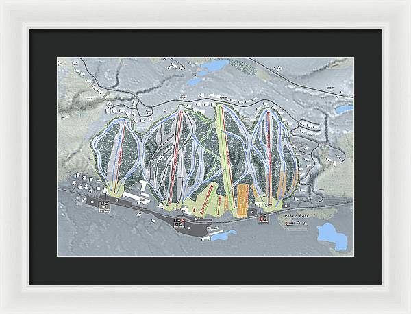 Peekn Peek Ski Trail Map - Framed Print - Powderaddicts