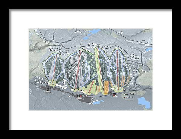 Peekn Peek Ski Trail Map - Framed Print - Powderaddicts