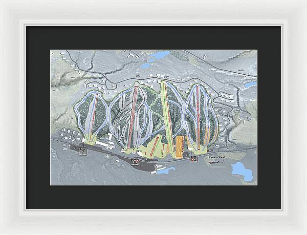 Peekn Peek Ski Trail Map - Framed Print - Powderaddicts