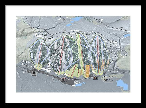 Peekn Peek Ski Trail Map - Framed Print - Powderaddicts