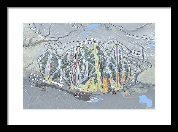Peekn Peek Ski Trail Map - Framed Print - Powderaddicts