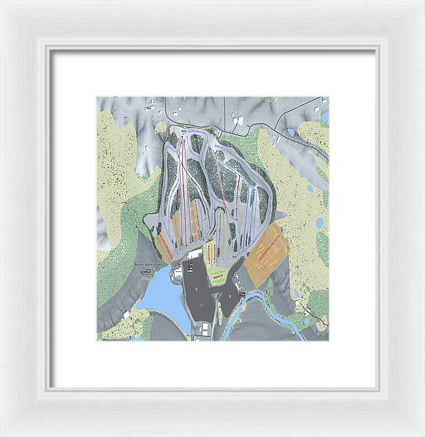 Perfect North Slopes Ski Trail Map - Framed Print - Powderaddicts