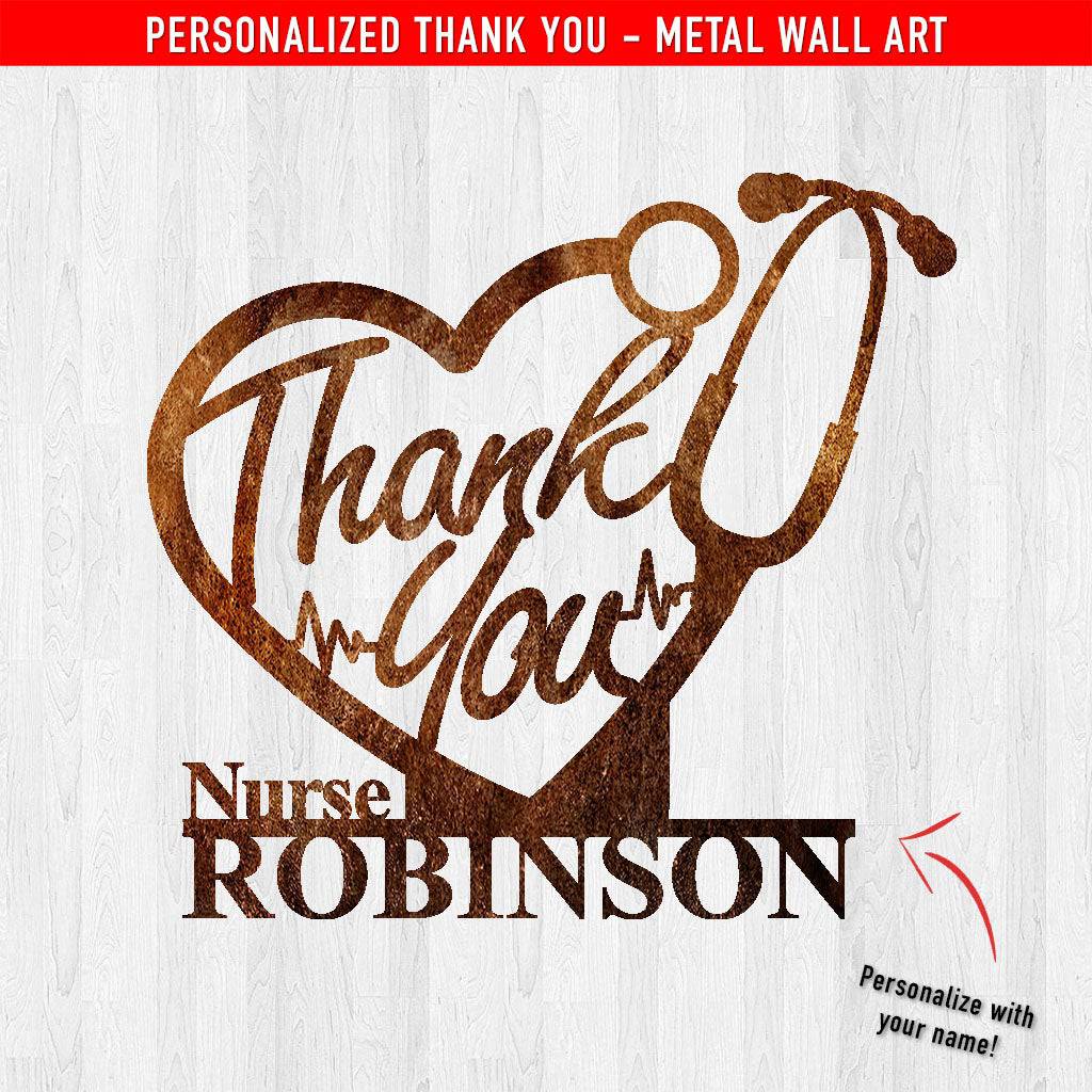 PERSONALIZED Thank You Nurses Metal Wall Art (🇺🇸 Made In The USA) - Powderaddicts