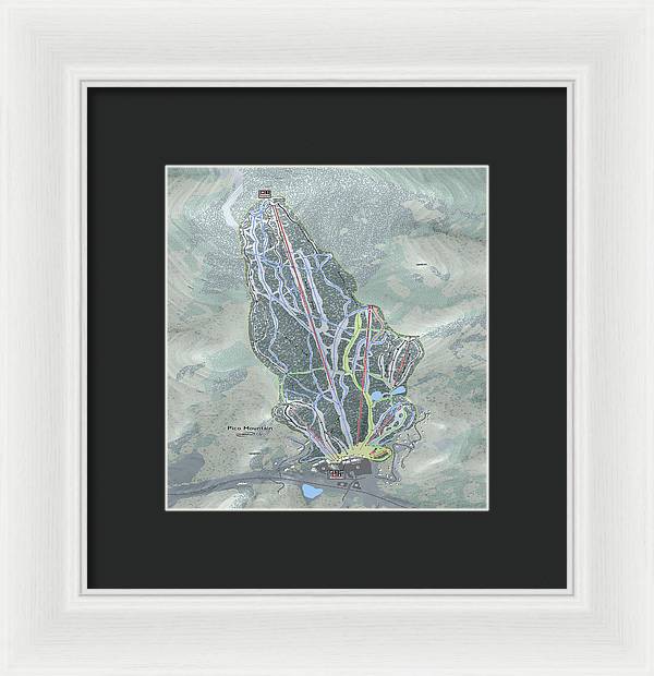 Pico Mountain Ski Trail Map - Framed Print - Powderaddicts