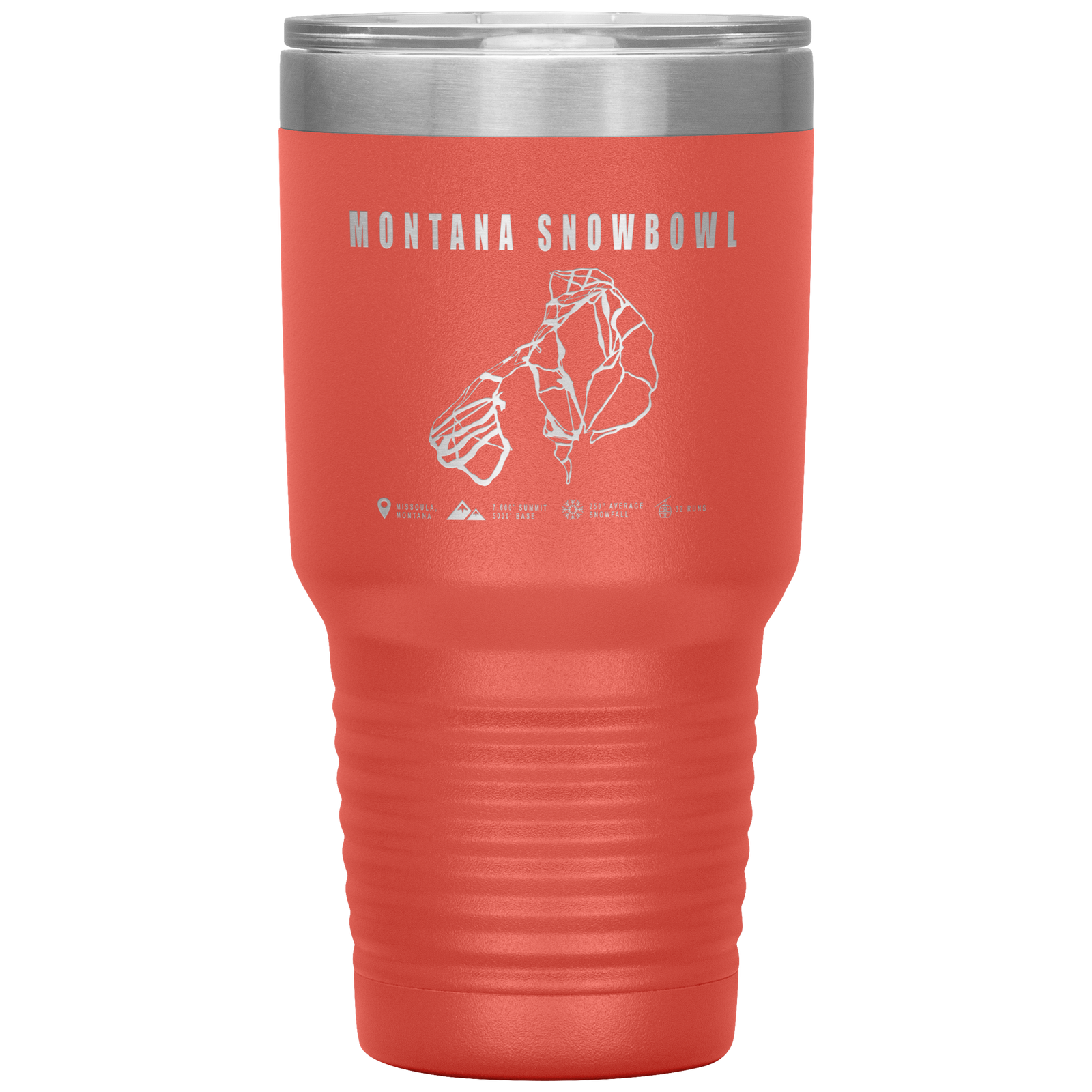 Montana Snowbowl, Montana Ski Trail Map 30oz Tumbler - Powderaddicts