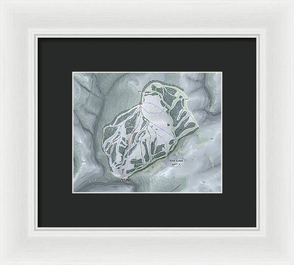 Pine Creek Ski Trail Map - Framed Print - Powderaddicts