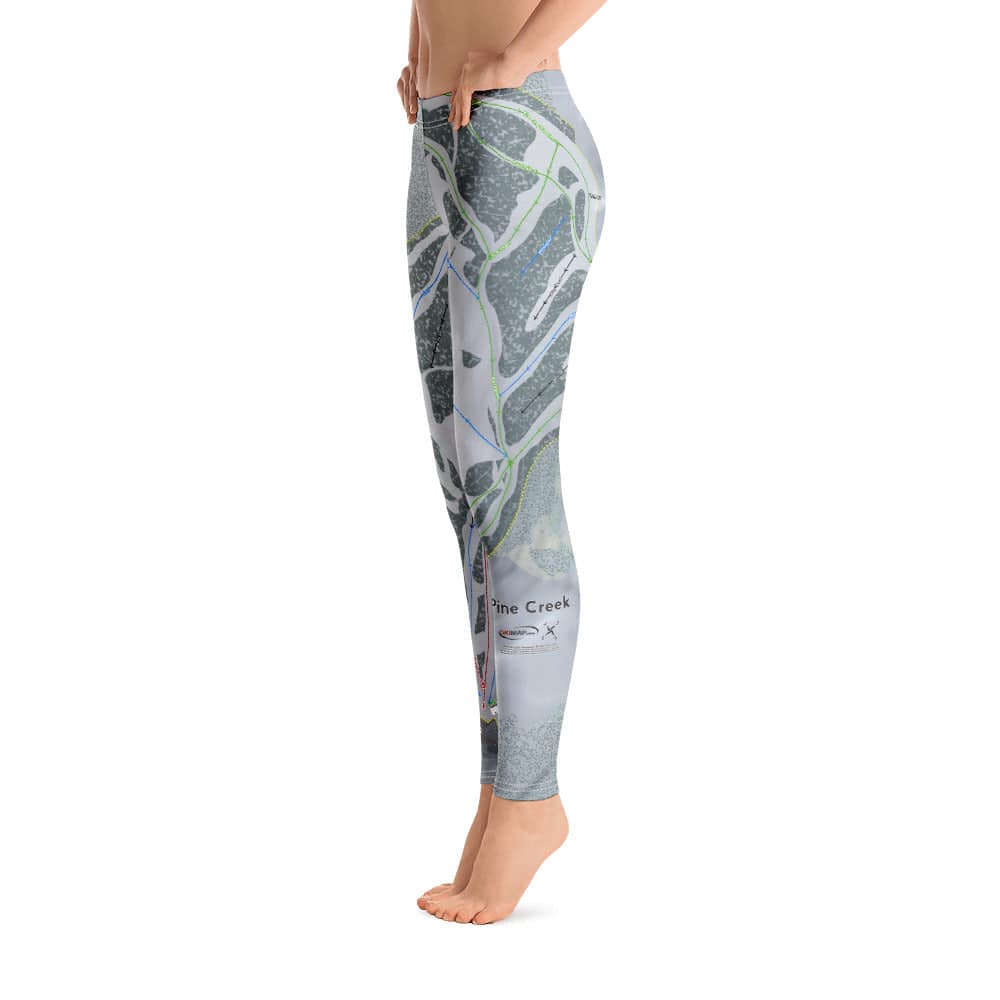 Pine Creek, Wyoming Ski Trail Map Women's Base Layer Bottom - Powderaddicts