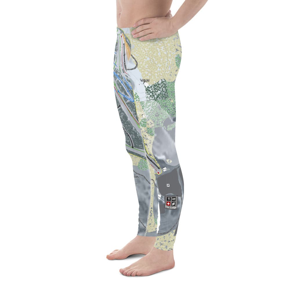 Pine Mountain, Michigan Ski Trail Map Men's Base Layer Bottom - Powderaddicts