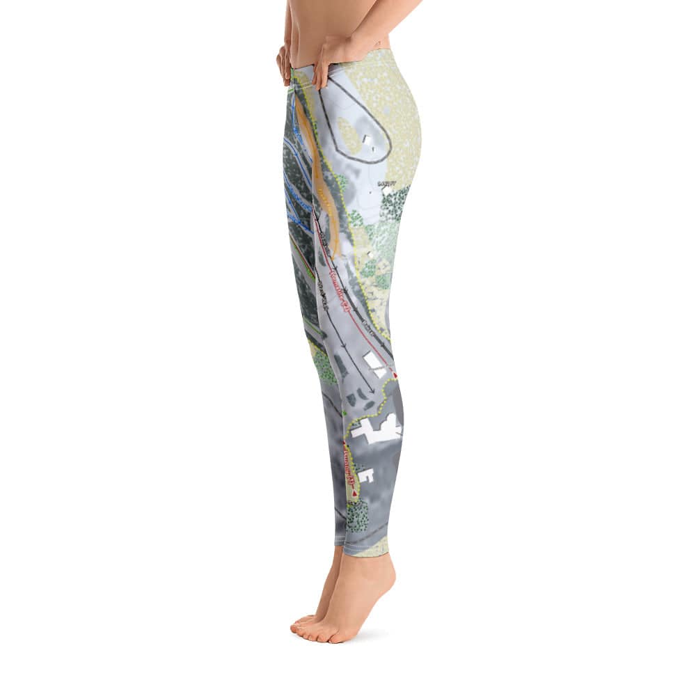 Pine Mountain, Michigan Ski Trail Map Women's Base Layer Bottom - Powderaddicts