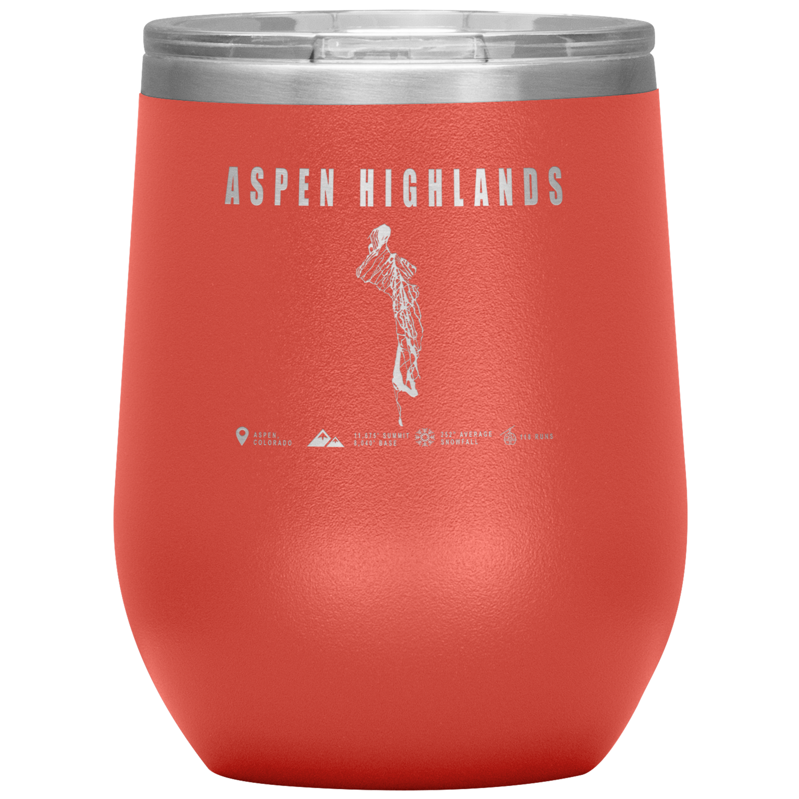 Aspen Highlands,Colorado Ski Resort Wine 12 oz Tumbler - Powderaddicts