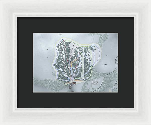 Pomerelle Ski Trail Map - Framed Print - Powderaddicts