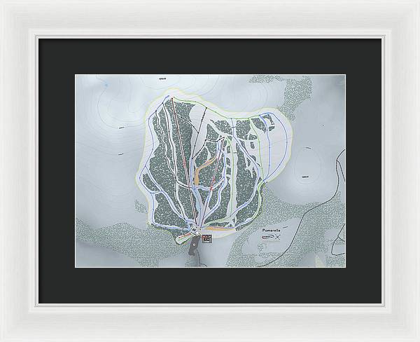 Pomerelle Ski Trail Map - Framed Print - Powderaddicts