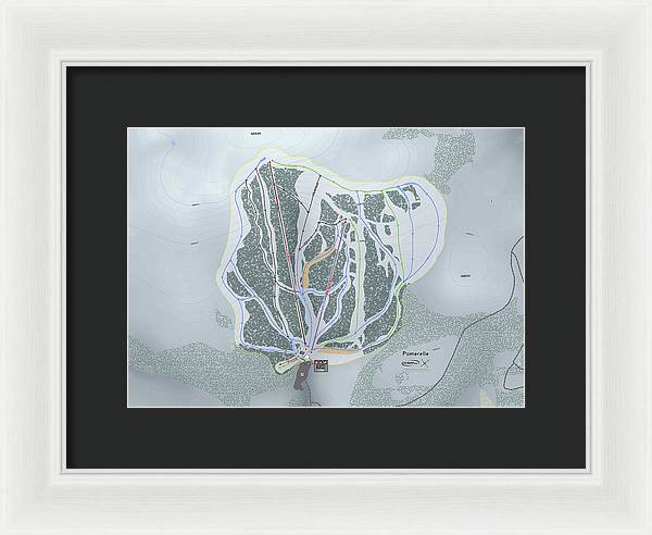 Pomerelle Ski Trail Map - Framed Print - Powderaddicts