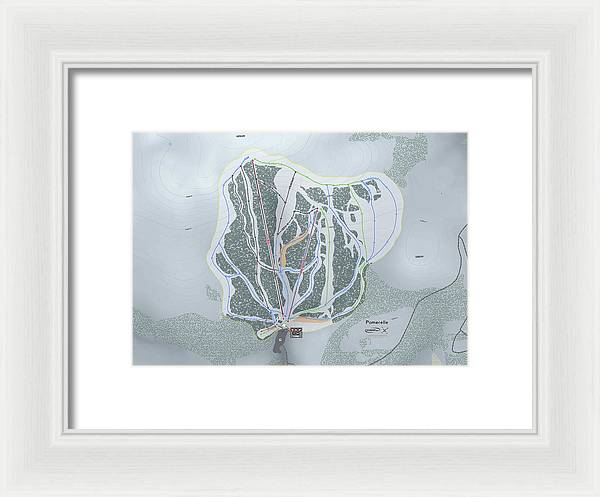 Pomerelle Ski Trail Map - Framed Print - Powderaddicts