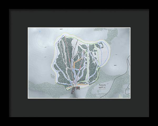 Pomerelle Ski Trail Map - Framed Print - Powderaddicts