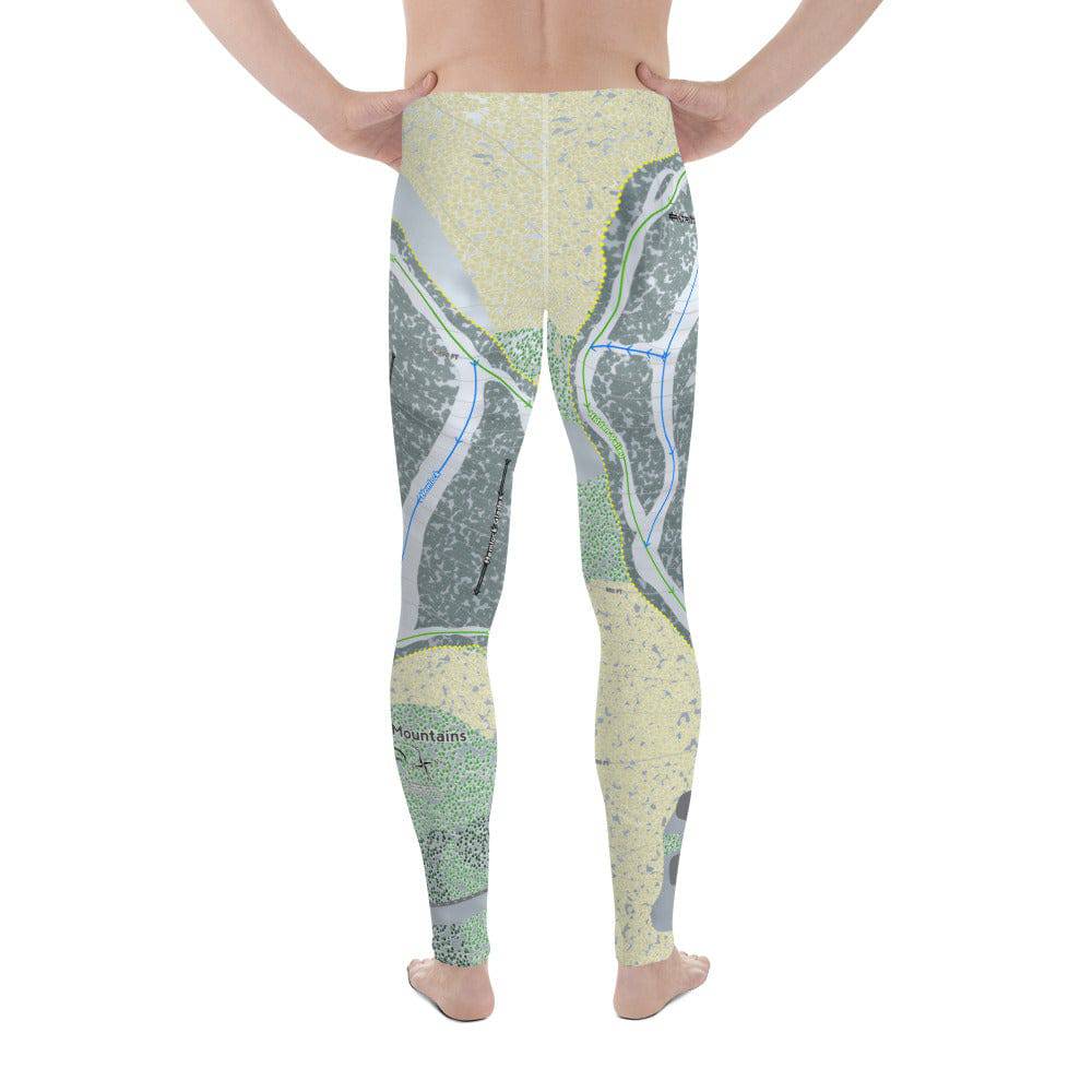 Porcupine Mountains, Michigan Ski Trail Map Men's Base Layer Bottom - Powderaddicts