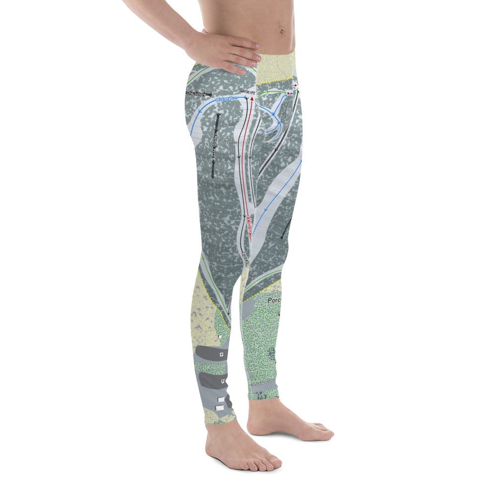 Porcupine Mountains, Michigan Ski Trail Map Men's Base Layer Bottom - Powderaddicts