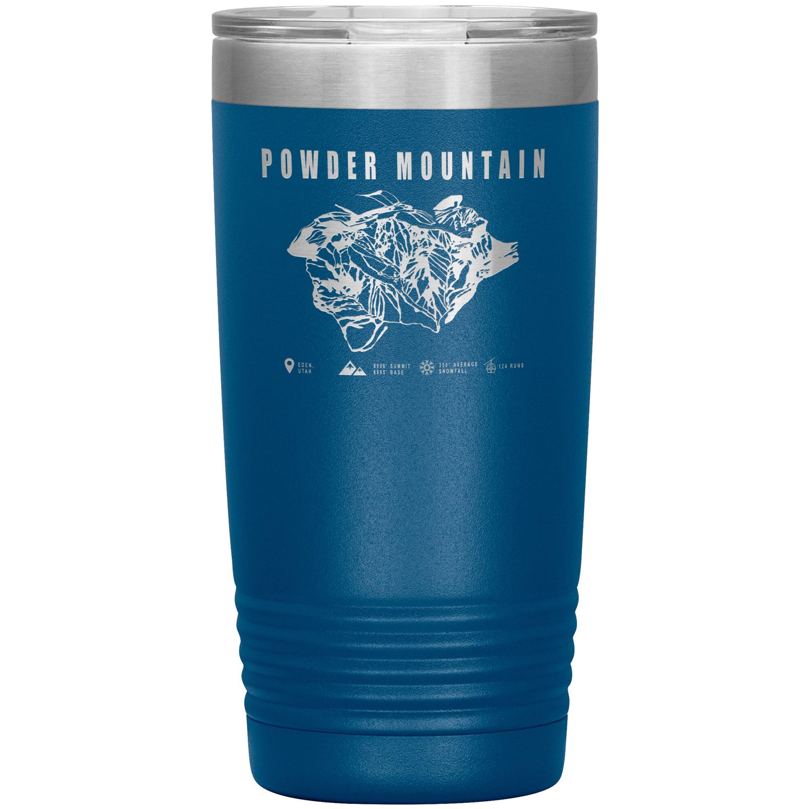 Powder Mountain, Utah Ski TrailMap 20oz Tumbler - Powderaddicts
