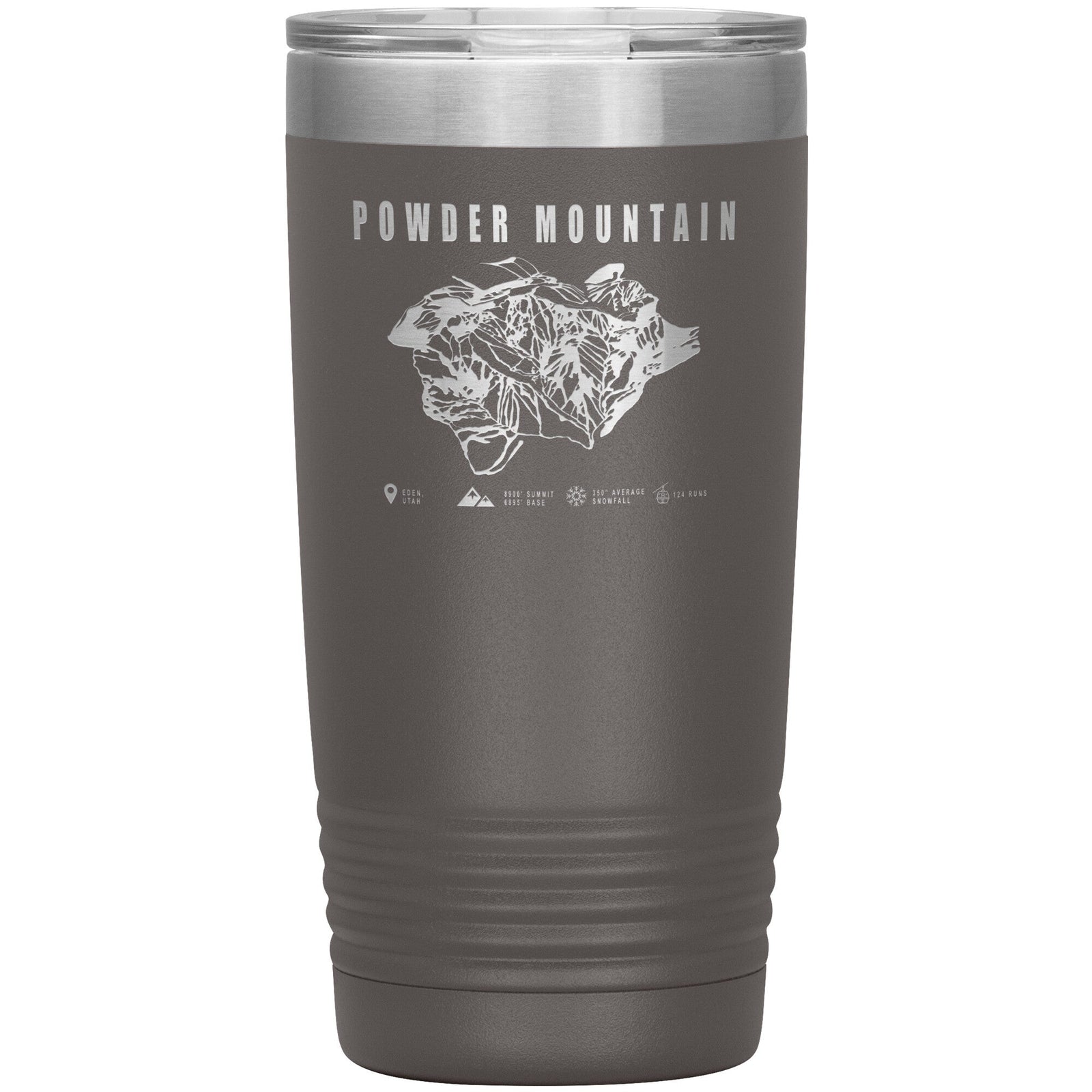 Powder Mountain, Utah Ski TrailMap 20oz Tumbler - Powderaddicts