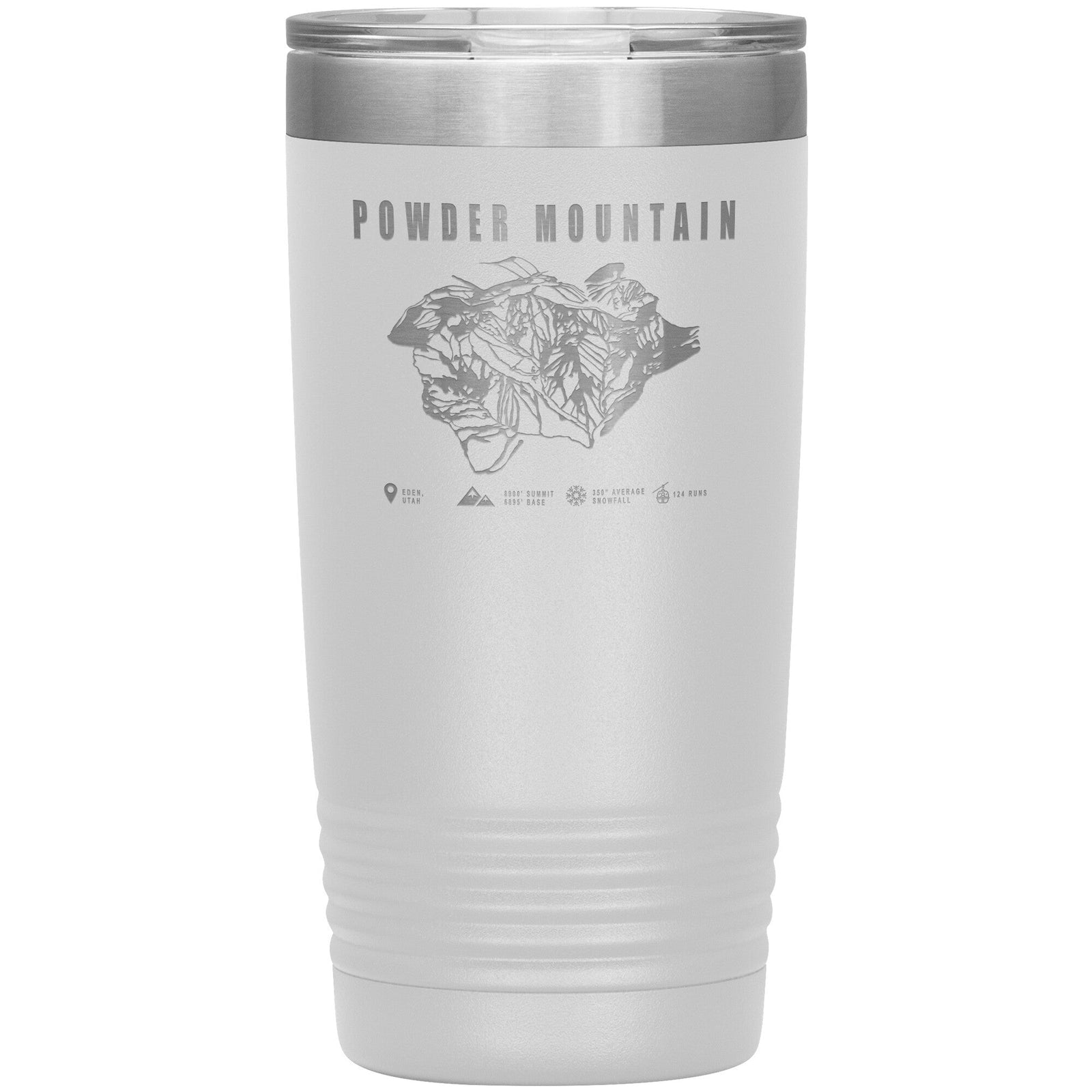 Powder Mountain, Utah Ski TrailMap 20oz Tumbler - Powderaddicts