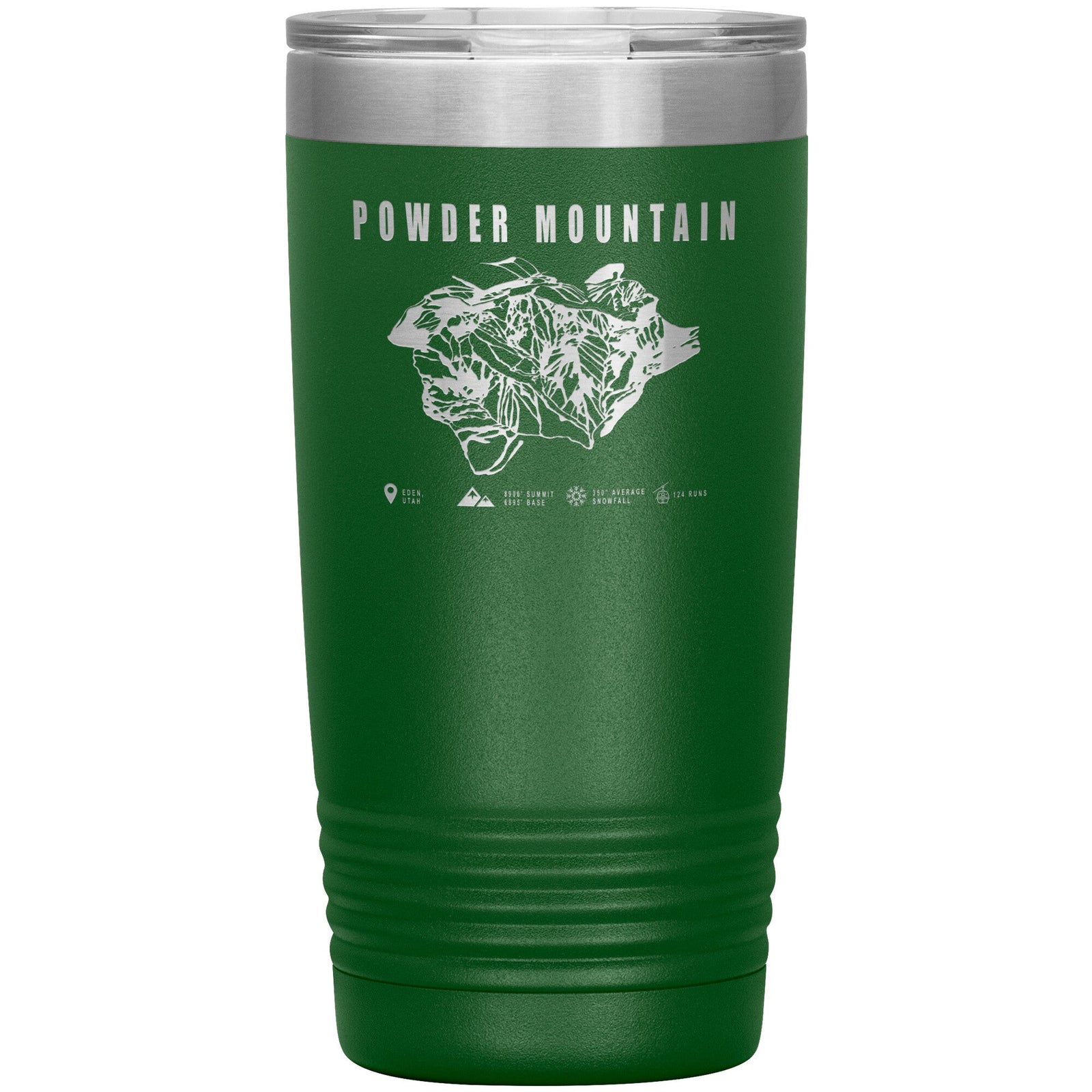 Powder Mountain, Utah Ski TrailMap 20oz Tumbler - Powderaddicts