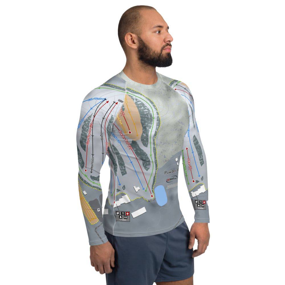 Powder Ridge, Minnesota Ski Trail Map Men's Base Layer Top - Powderaddicts