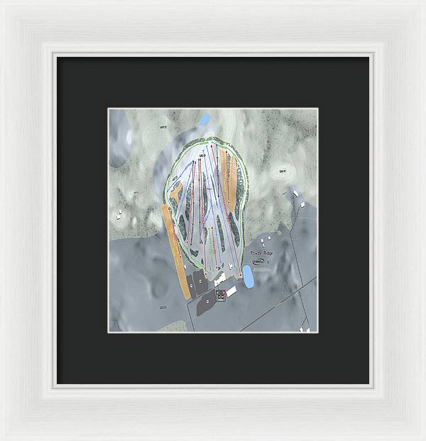Powder Ridge Ski Trail Map - Framed Print - Powderaddicts
