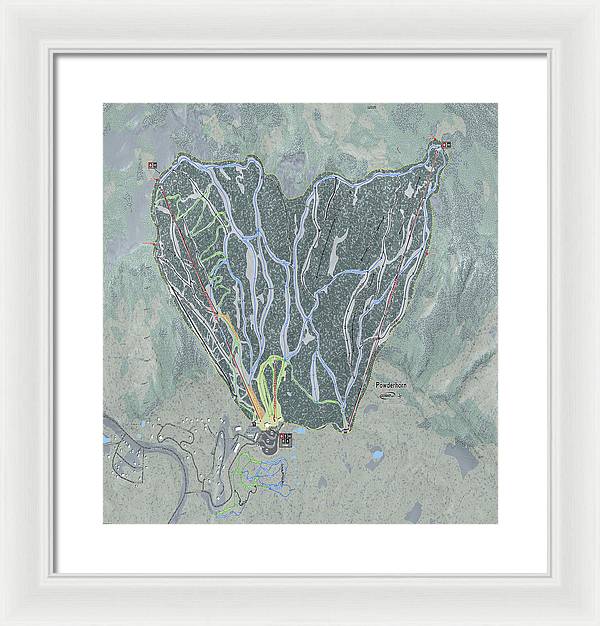 Powderhorn Ski Trail Map - Framed Print - Powderaddicts