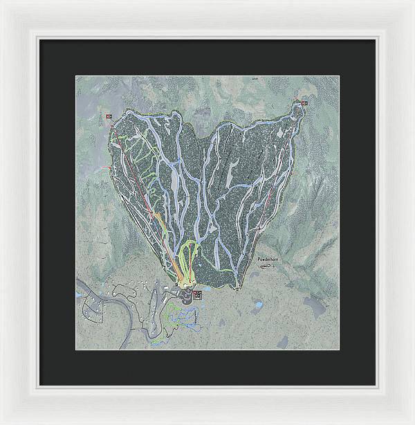 Powderhorn Ski Trail Map - Framed Print - Powderaddicts