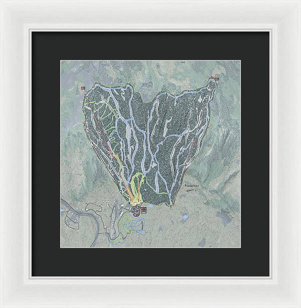 Powderhorn Ski Trail Map - Framed Print - Powderaddicts
