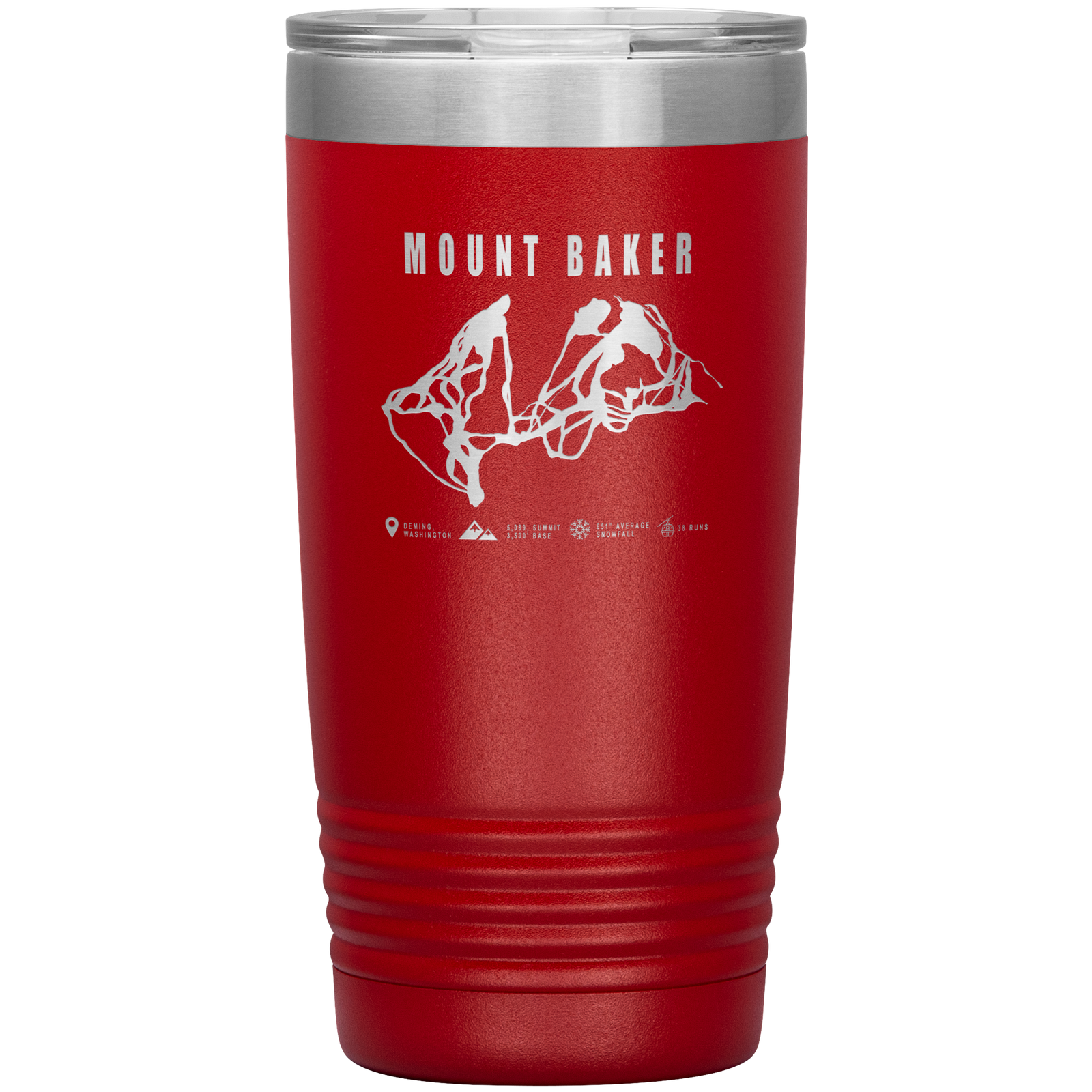 Mount Baker, Washington Ski Trail Map 20oz Tumbler - Powderaddicts