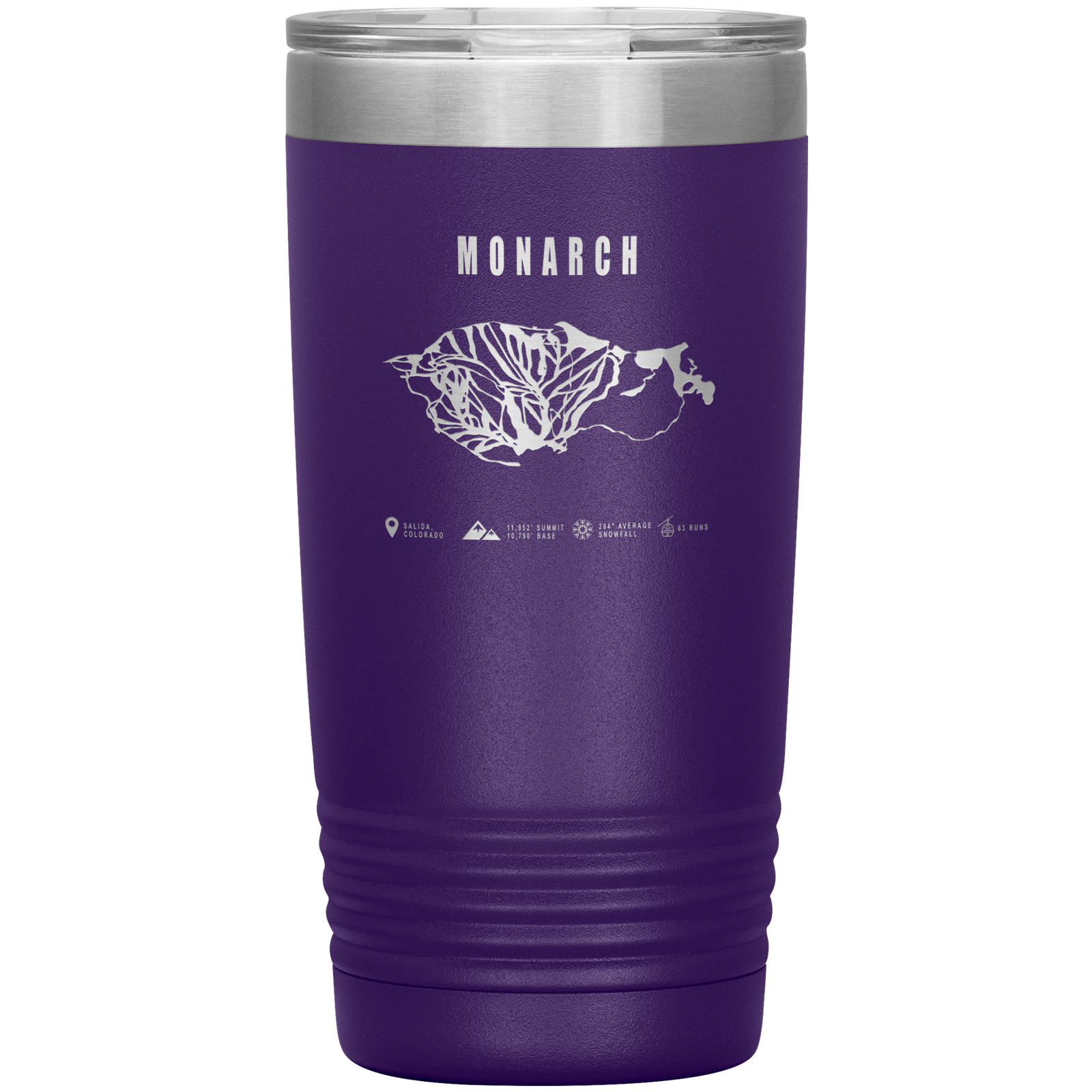Monarch Colorado Ski Trail Map 20oz Tumbler - Powderaddicts