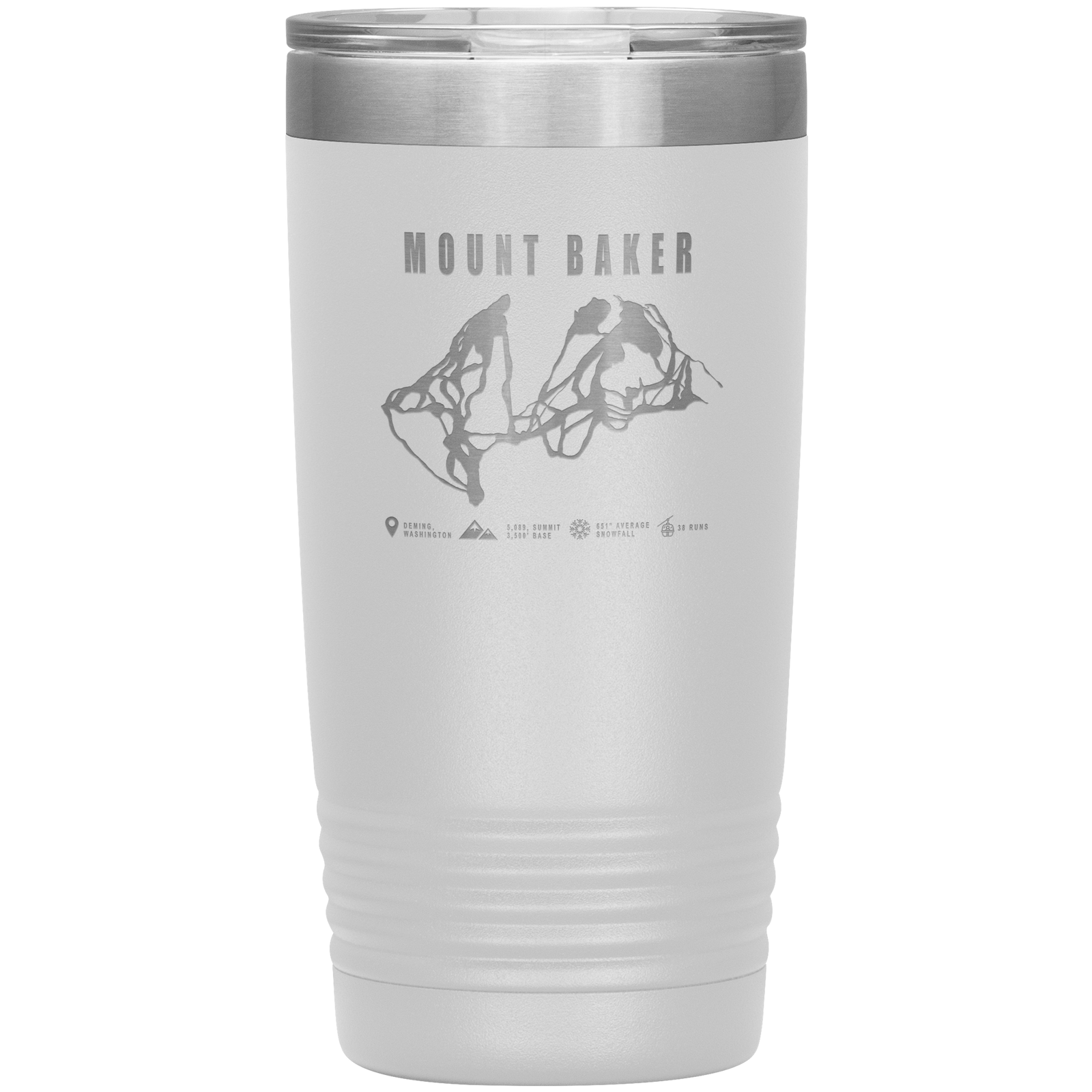 Mount Baker, Washington Ski Trail Map 20oz Tumbler - Powderaddicts
