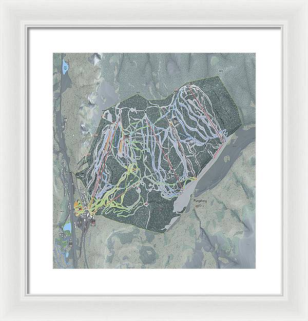 Purgatory Ski Trail Map - Framed Print - Powderaddicts