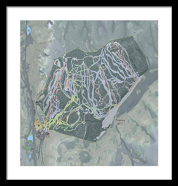 Purgatory Ski Trail Map - Framed Print - Powderaddicts