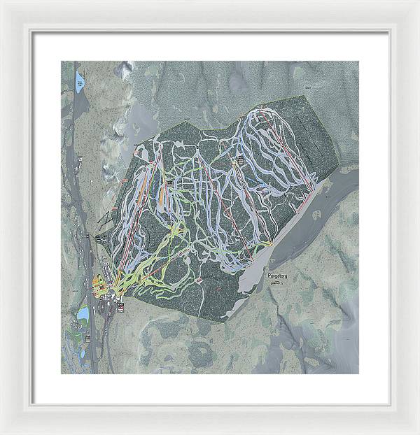 Purgatory Ski Trail Map - Framed Print - Powderaddicts