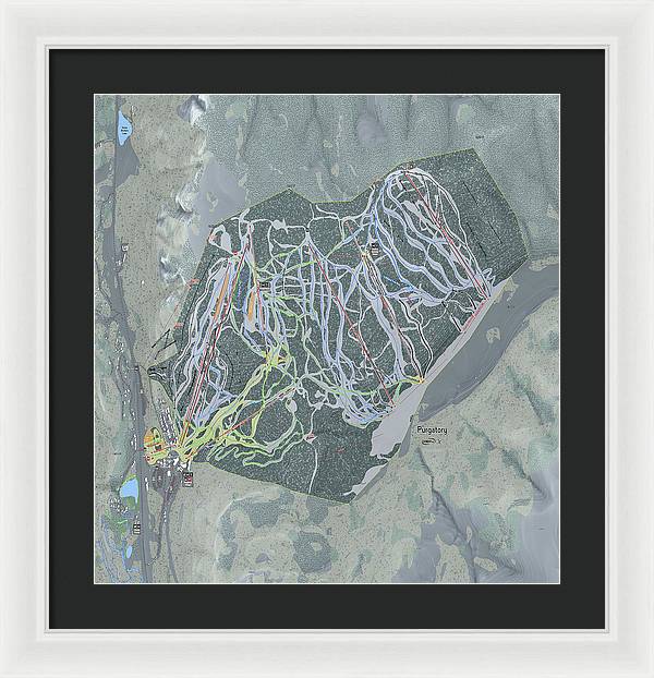 Purgatory Ski Trail Map - Framed Print - Powderaddicts