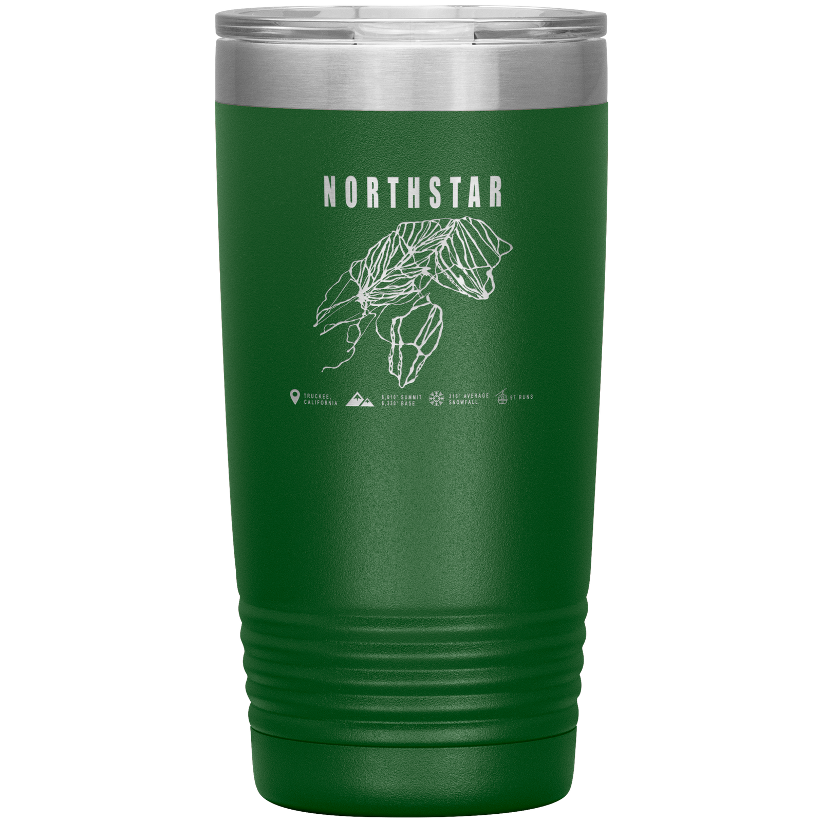Northstar, California Ski Trail Map 20oz Tumbler - Powderaddicts