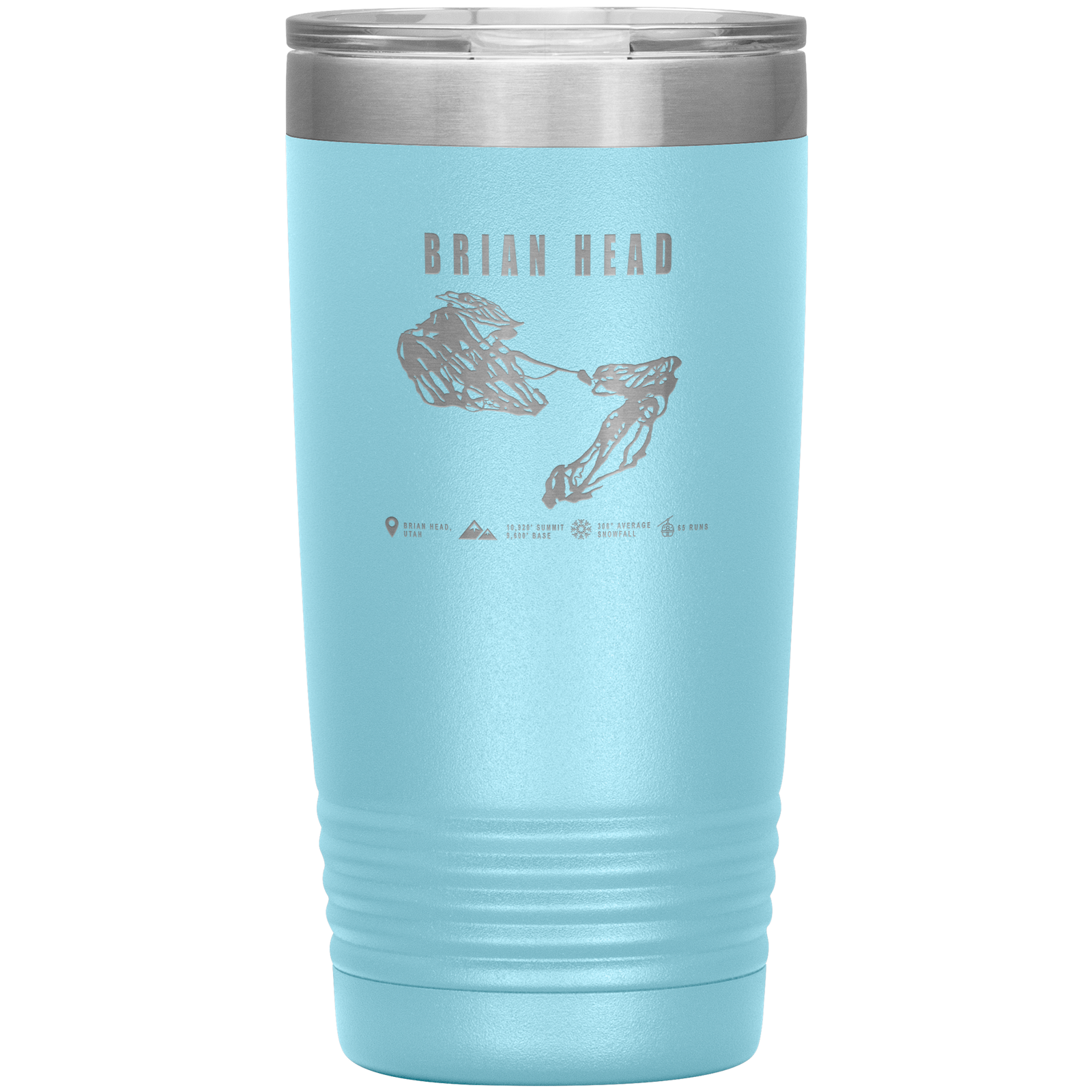 Brian Head,Utah Ski Trail Map 20oz Tumbler - Powderaddicts