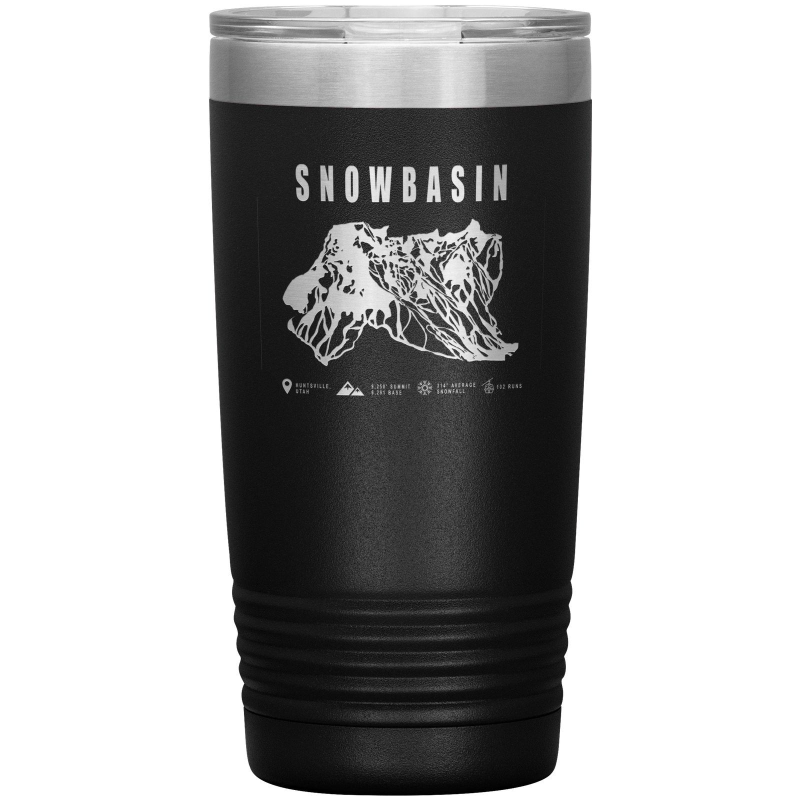 Snowbasin, Utah Ski Trail Map - 20oz Tumbler - Powderaddicts