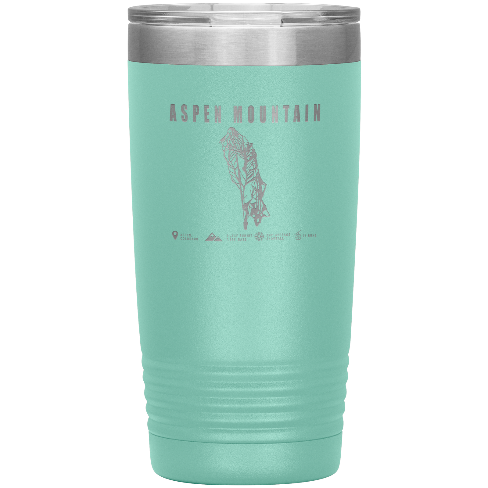 Aspen Mountain Colorado Ski Trail Map 20oz Tumbler - Powderaddicts