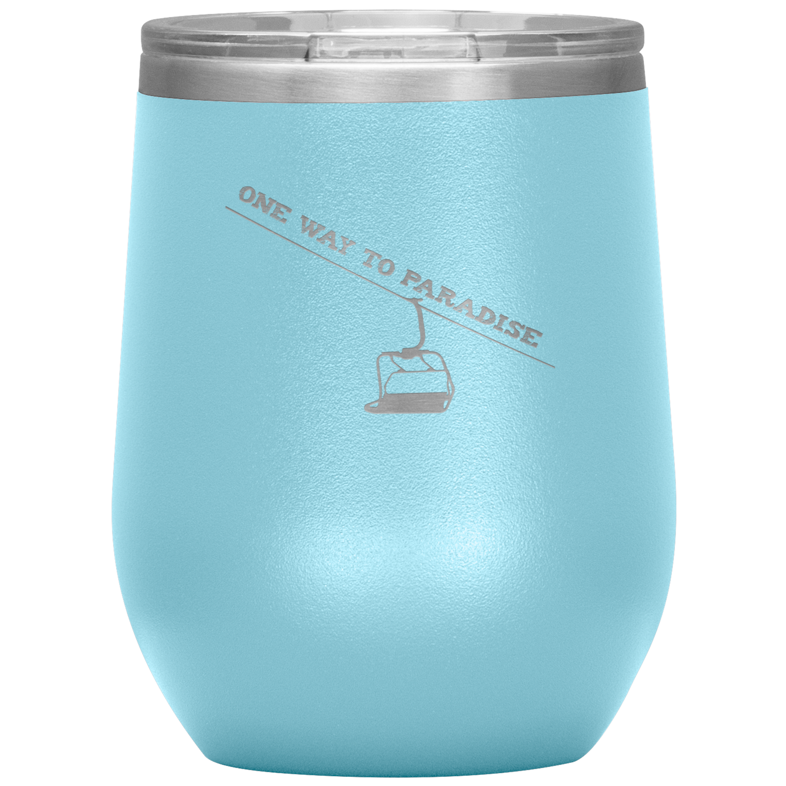 One Way To Paradise Wine 12oz Tumbler - Powderaddicts