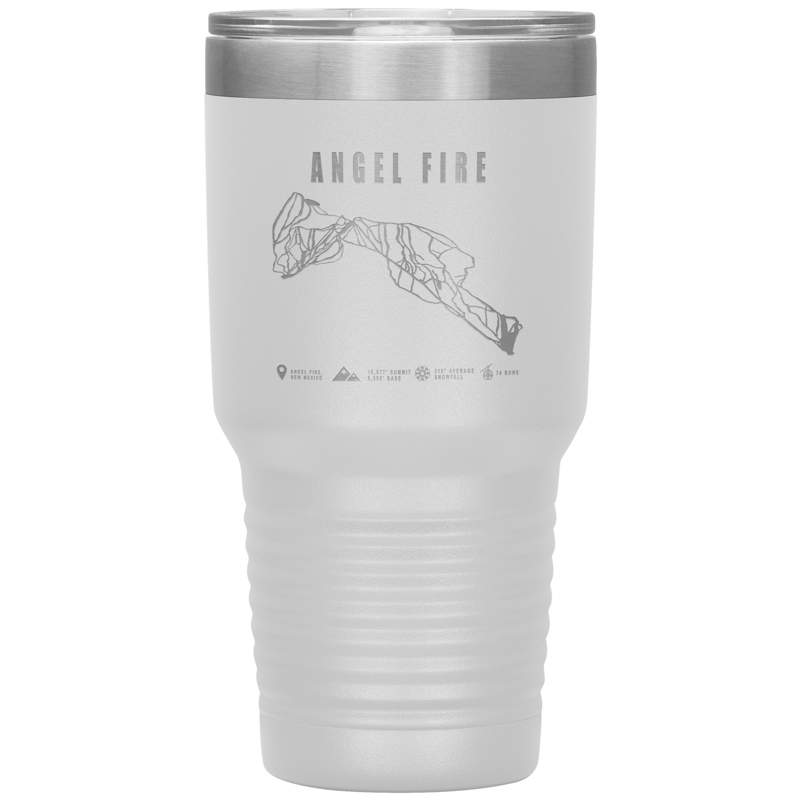 Angel Fire, New Mexico Ski Trail Map 30oz Tumbler - Powderaddicts