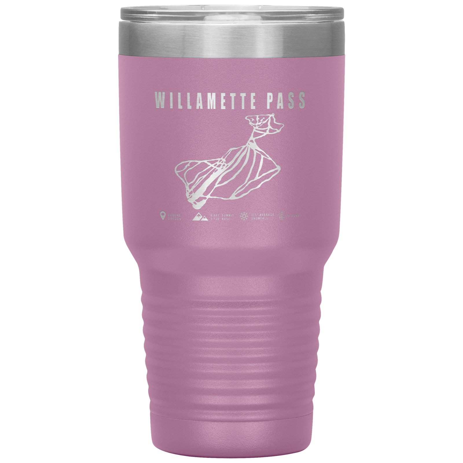 Willamette Pass, Oregon Ski Trail Map 30oz Tumbler - Powderaddicts