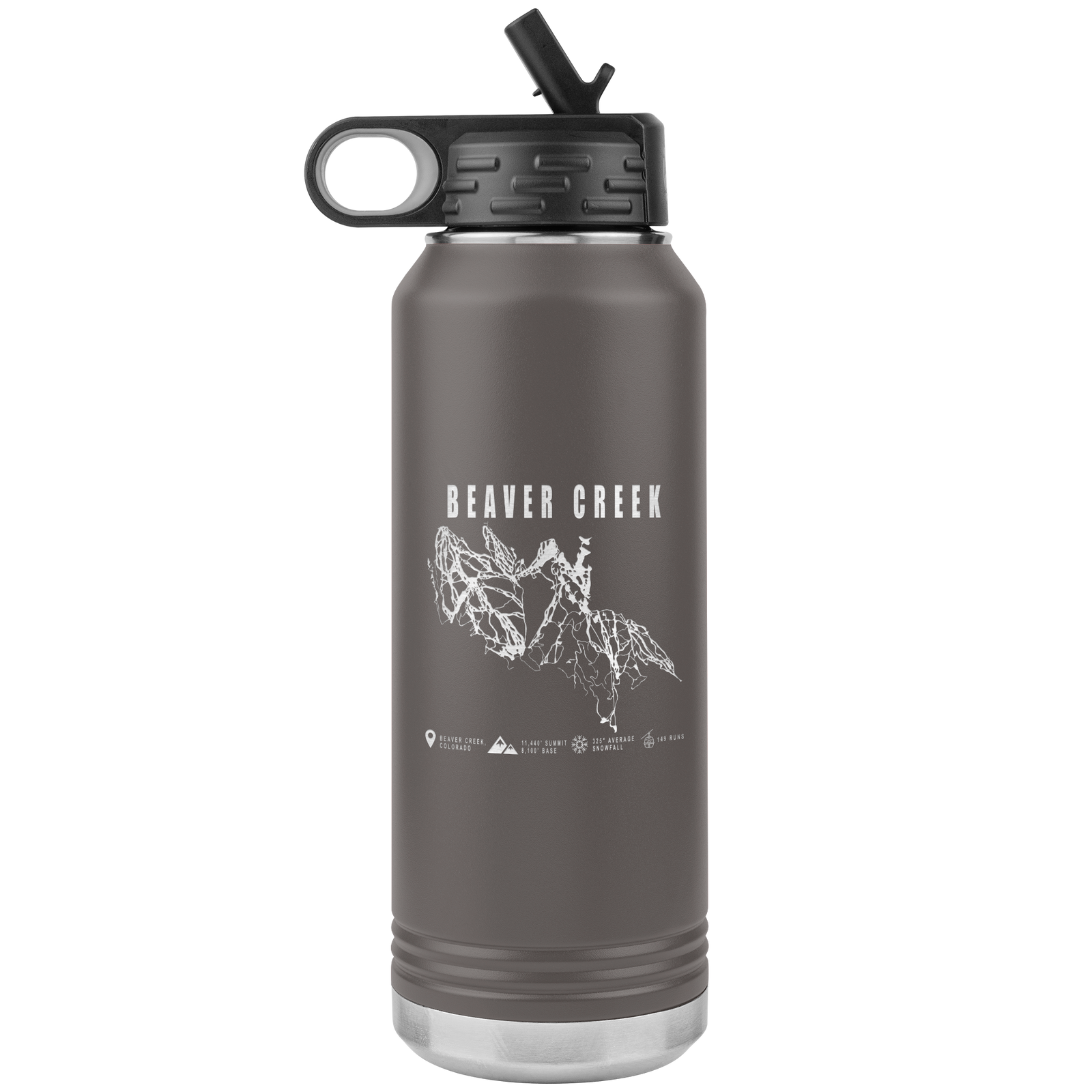 Beaver Creek Colorado Ski Trail Map 32oz Water Bottle Tumbler - Powderaddicts